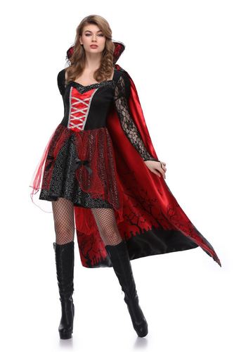 万圣节狂欢女伯爵吸血鬼伯爵夫人印花披风欧洲贵族情趣民族服装